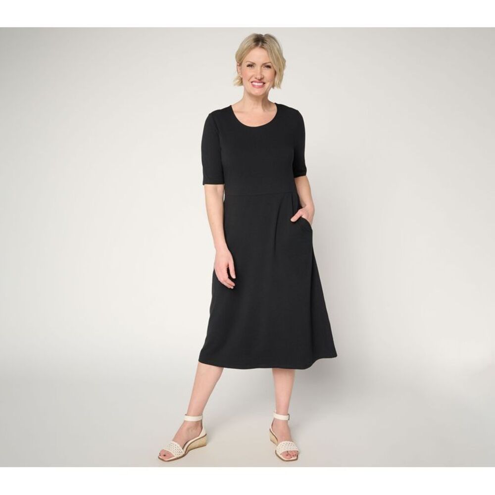 Denim & Co. Women's Dress Sz M Make Your Selection: So Soft Jersey Black A737810